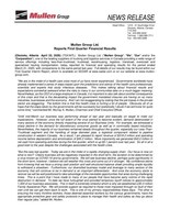 Mullen Group Ltd. Reports First Quarter Financial Results (CNW Group/Mullen Group Ltd.)