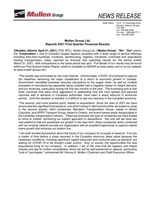 Mullen Group Ltd. Reports 2021 First Quarter Financial Results (CNW Group/Mullen Group Ltd.)