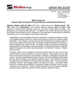 Mullen Group Ltd. Reports 2022 First Quarter Financial Results including Record Revenue (CNW Group/Mullen Group Ltd.)