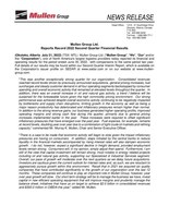 Mullen Group Ltd. Reports Record 2022 Second Quarter Financial Results (CNW Group/Mullen Group Ltd.)